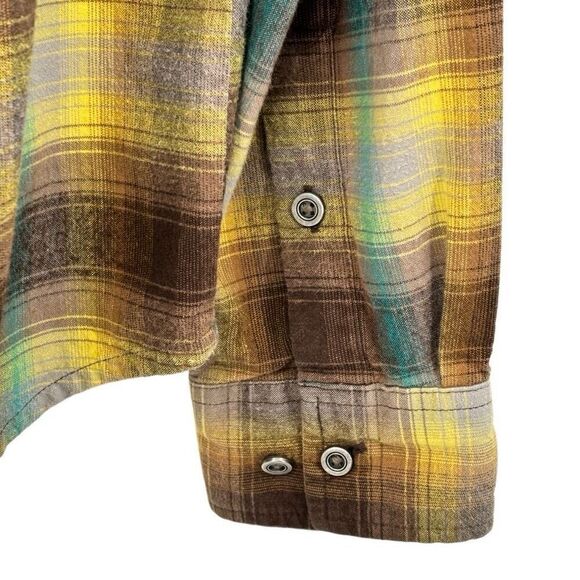 Prana Brown Plaid Button Front Shirt Shacket Size Medium - Picture 6 of 8